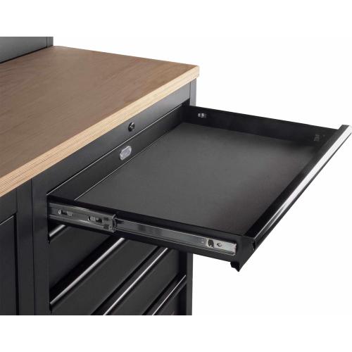 Kraftwerk Tools 3964G-BLK MOBILIO BLK 4er Kombi mit Lochwand 2-Türig, Buche Multiplex