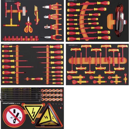 Kraftwerk Tools 102.117.431 VDE Servante d'atelier BT700, 124 pcs, barrière incluse