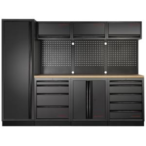 Kraftwerk Tools 3964B-BLK Mobilio da officina a 4 elementi, 1-ante Faggio BLK