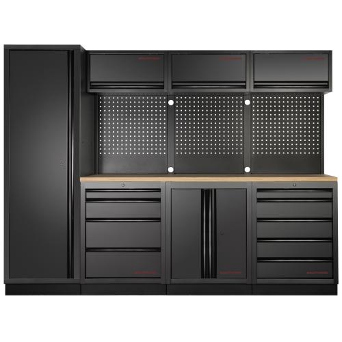 Kraftwerk Tools 3964B-BLK Mobilio da officina a 4 elementi, 1-ante Faggio BLK