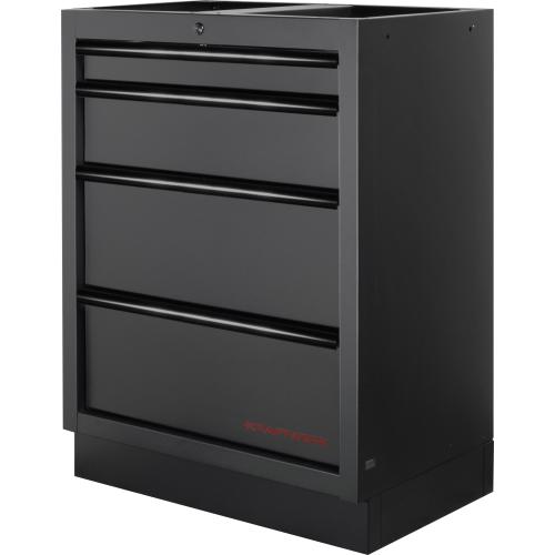 Kraftwerk Tools 3964B-BLK Mobilio da officina a 4 elementi, 1-ante Faggio BLK