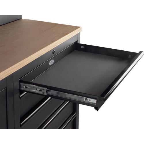 Kraftwerk Tools 3964B-BLK Mobilio da officina a 4 elementi, 1-ante Faggio BLK