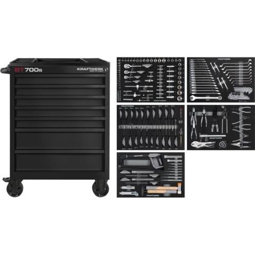 Kraftwerk Tools 102.107.BLK1 BT LINE Servante d'atelier BT700s, 7 tiroirs, 194 pcs.