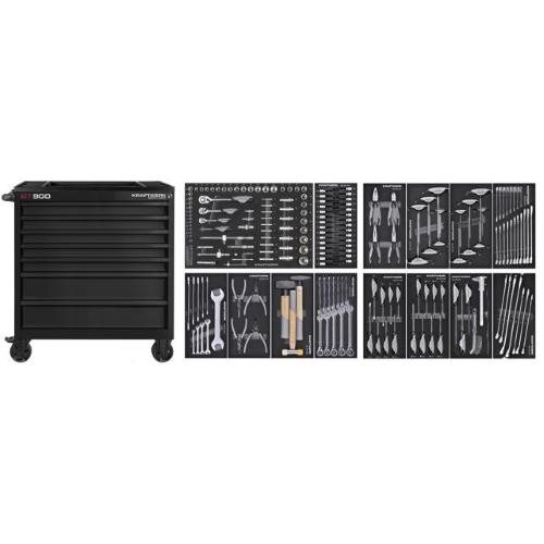 Kraftwerk Tools 102.217.BLK2 BT LINE tool trolley BT900 7 drawers black, 211 pcs.