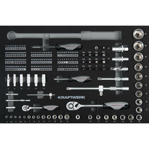 Kraftwerk Tools 105.102.017 Wrench Drawer 1/4 1/2" Socket for Tool trolley 164 pcs.