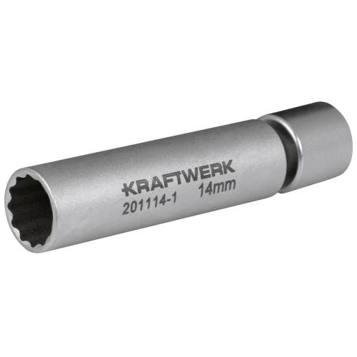 Kraftwerk Tools 201114-1 3/8" Zündkerzen-Stecknuss 14 mm mit Gel.