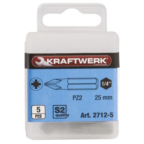 Kraftwerk Tools 2712-5 1/4" Pozidriv bit 25 mm Nr. 2, 5Stk