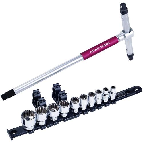 Kraftwerk Tools 302.800.011 COMBI socket wrench set 3/8" with T-handle, 11 pcs