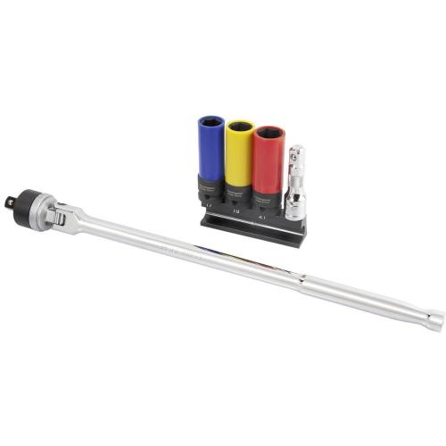 Kraftwerk Tools 303.800.000 Breaker bar and impact socket set, 1/2", 5 pcs.