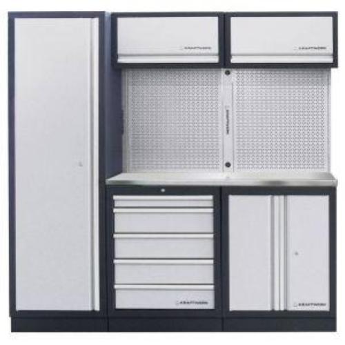 Kraftwerk Tools 3964AIX Mobilier d'atelier 3 éléments MOBILIO Acier inoxidable