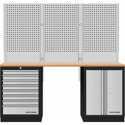 Kraftwerk Tools 3964K-80S-W Mobilio 2 combi avec paroi perforée, multiplex en hêtre