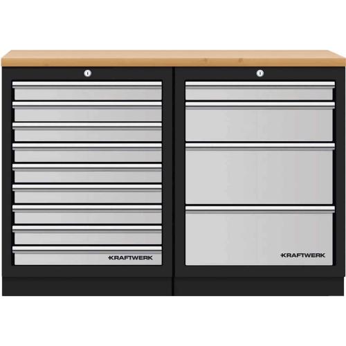 Kraftwerk Tools 3964K-940 Mobilio 2 combi, multistrato di faggio, 4 e 9 cassetti