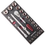 Kraftwerk Tools 4903-03 22pz- Assortimento modulabile di chiavi a bussola 1/2" EVA3
