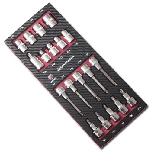 Kraftwerk Tools 4903-05 Coq. EVA3 de 19 douilles-embouts TX 1/2"