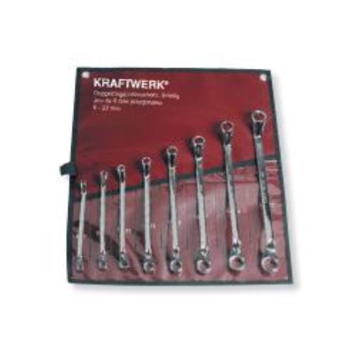 Kraftwerk Tools 3497R 8pz-  Astuccio chiavi poligonali doppie curve 6-22 mm, lucid
