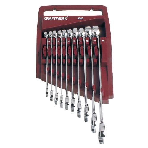 Kraftwerk Tools 3556 10pz- Set chiavi combinate, lucide 8-19 mm