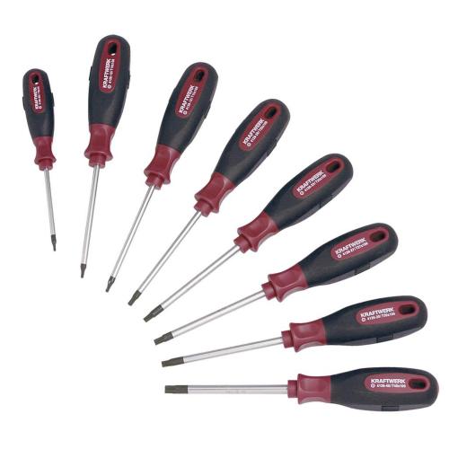 Kraftwerk Tools 4166 Serie di giraviti TX con foro ERGOKRAFT, 8 pz.