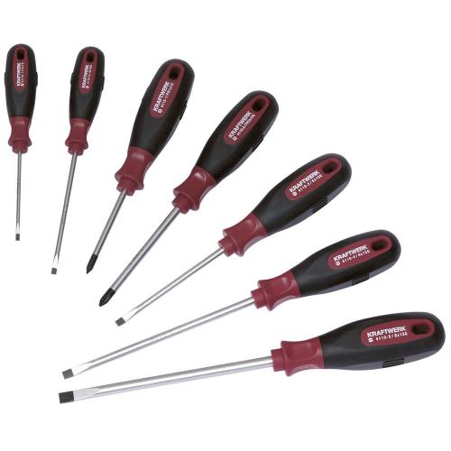 Kraftwerk Tools 4160 Serie di giraviti Intaglio/PH ERGOKRAFT, 7 pz.