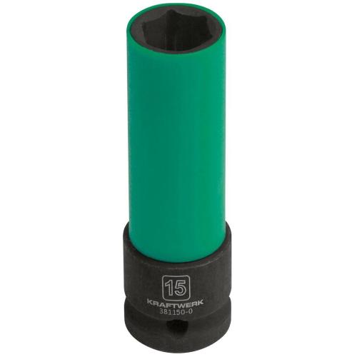 Kraftwerk Tools 381150-0 Tiefe Schlagnuss 1/2 15mm m.Plastikring