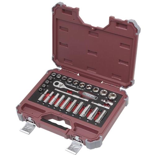 Kraftwerk Tools 204.202.112 Coffret de douilles, 3/8", 28 pcs.