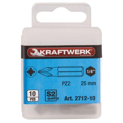 Kraftwerk Tools 2712-10 1/4" Pozidriv bit 25 mm Nr. 2, 10pcs