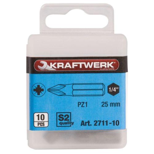 Kraftwerk Tools 2711-10 1/4" Pozidriv bit 25 mm Nr. 1, 10Stk.