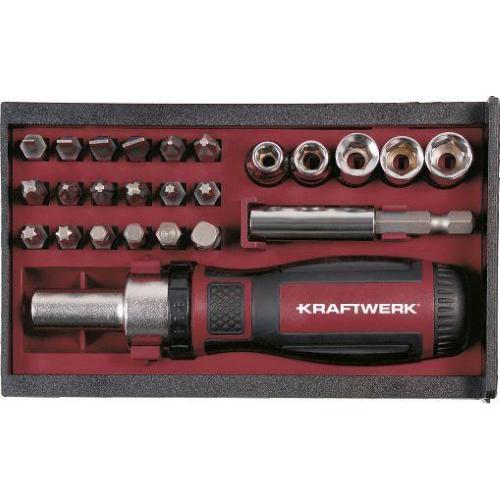 Kraftwerk Tools 306.378.003 Scatola di bit cacciavite a cricchetto 1/4", 25 pz.