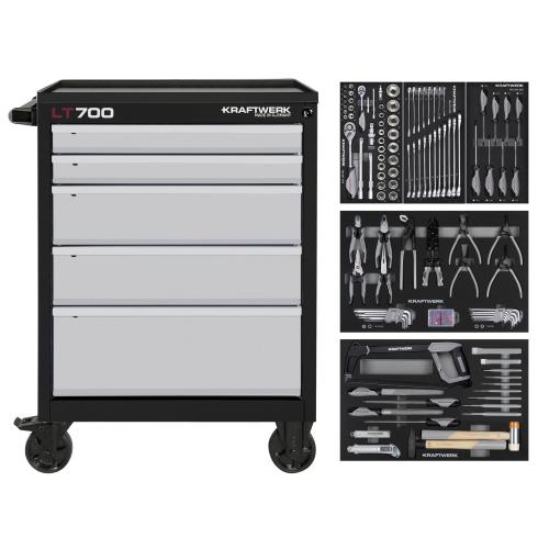 Kraftwerk Tools BASIC LINE 102.105.205 LT700 Carro de taller, 5 cajones, BASIC, 173-pzs.