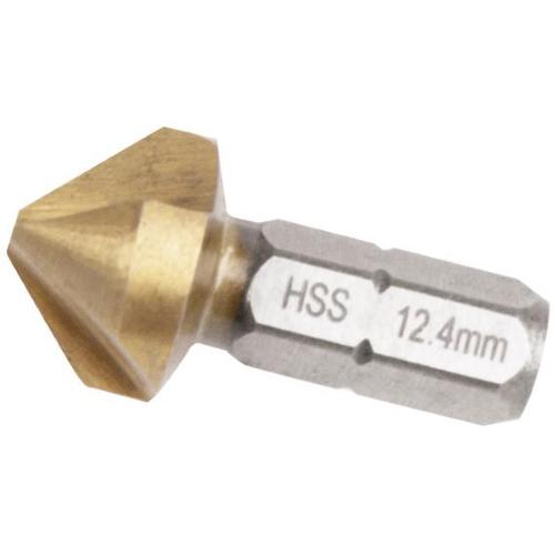 Kraftwerk Tools 309.185.124 Fresa avellanad. vastago hex. HSS, 12.4 mm x 90°, 1/4"x 25mm