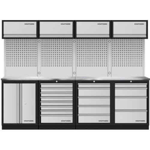 Kraftwerk Tools 3964K-S854-K4IX MOBILIO 4er Kompakt-Kombi mit Lochwand, Edelstahl 430