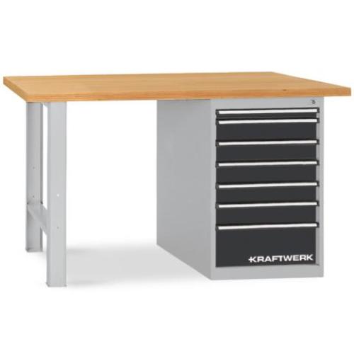 Kraftwerk Tools 115.150.005 Workbench 840x1500x700 mm, drawer box with 7 drawers