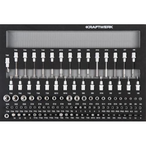 Kraftwerk Tools 105.102.015 1/4"+ 3/8" +1/2" Socket wrench drawer 107-pcs.
