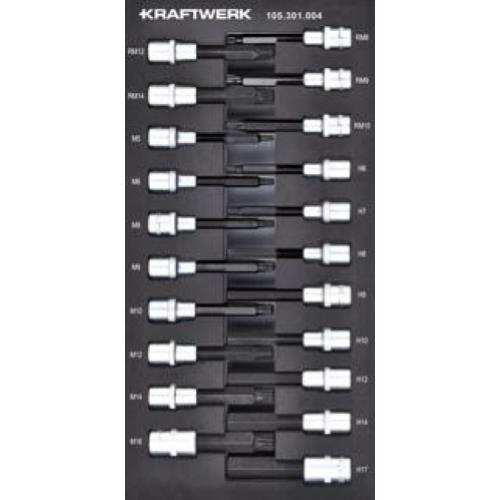 Kraftwerk Tools 105.301.004 Douille hexagonale multi-dents 1/2'' Ribe 21-pcs Inlay 20x40