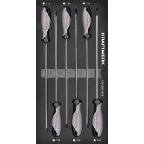 Kraftwerk Tools 105.301.018 Tournevis longs TX 6 pcs. Inlay 20x40