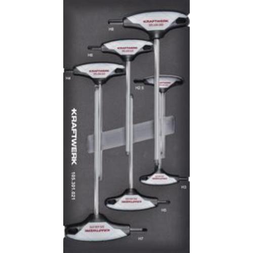 Kraftwerk Tools 105.301.021 Poignée en T douille hexagonale sphérique 7pc Inlay 20x40