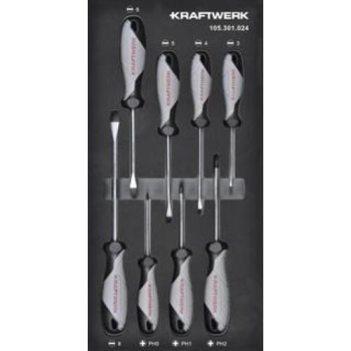 Kraftwerk Tools 105.301.024 Destornilladores PH 8-pzas. Inlay 20x40