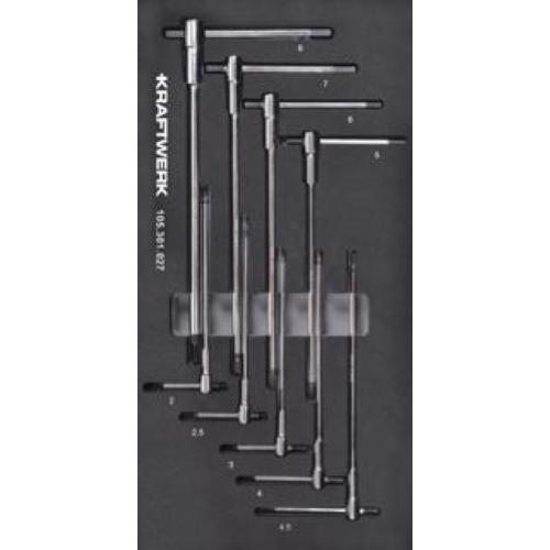 Kraftwerk Tools 105.301.027 Douille hexagonale avec poignée en T 9-pcs. Insert 20x40