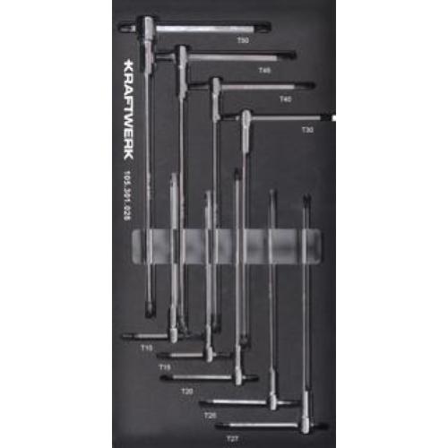 Kraftwerk Tools 105.301.028 BASIC LINE Bandeja de llaves TX con mango en T 20x40 9-pzas.