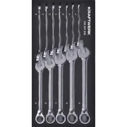 Kraftwerk Tools 105.301.030 Ring-Ratschen Satz 12-tlg. 20x40 Einlage
