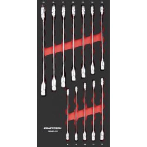 Kraftwerk Tools 105.401.018 Ratchet combination wrench set 12-pcs. 20x40 inlay