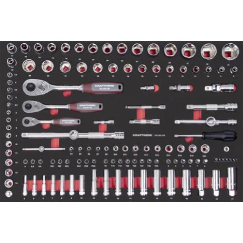 Kraftwerk Tools 105.502.026 PRO LINE Set 1/4"+3/8"+1/2" EVA 60x40 125 pz.