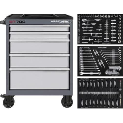 Kraftwerk Tools 102.115.100 Mobile Tool Cabinet BT700, 5 drawers, 154 pcs.