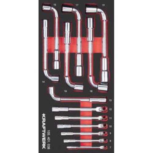 Kraftwerk Tools 105.401.038 PRO LINE EVA3 llave de cabeza de tubo 7-19 mm 20x40 13 uds.