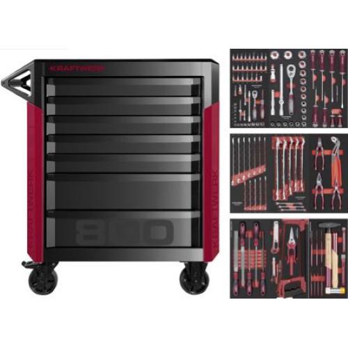 Kraftwerk Tools 102.550.502 PRO LINE Carro de taller PT800 7 Cajones 143 pzas.
