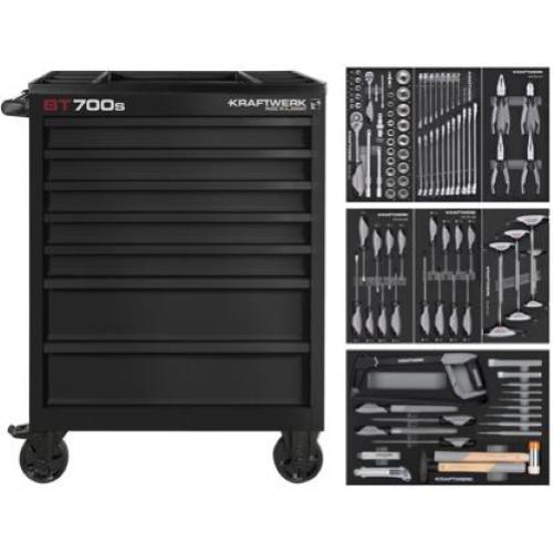 Kraftwerk Tools 102.107.BLK2 BT LINE Tool trolley BT700s, 7 drawers, 113-pcs.