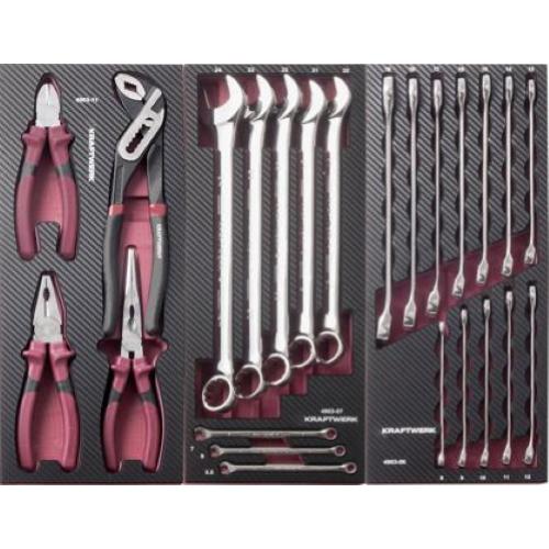 Kraftwerk Tools 105.515.002 Assortiment d'outils, EVA, clés mixtes et pinces, 24 pcs