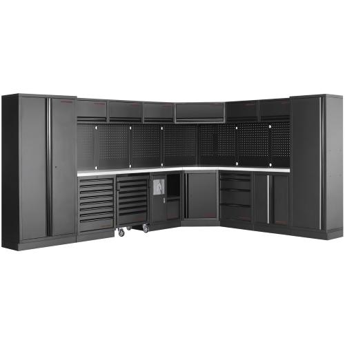 Kraftwerk Tools 3964E-BLK-IX MOBILIO BLK 8-elements work station inox