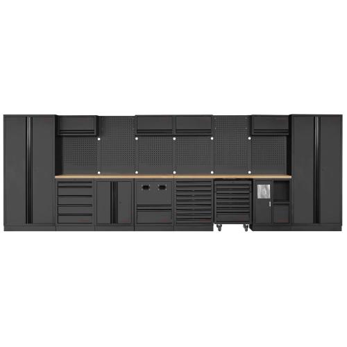 Kraftwerk Tools 3964Q-BLK MOBILIO BLK Mobili da officina a 8 elementi, Faggio