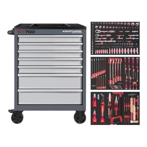 Kraftwerk Tools 102.460.517 BT LINE Carrello da officina BT700 7 cassetti 190 pz.