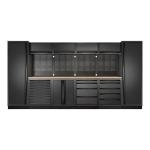 Kraftwerk Tools 3964F-BLK-EX MOBILIO-EX BLK Mobili da officina a 6 elementi, Faggio